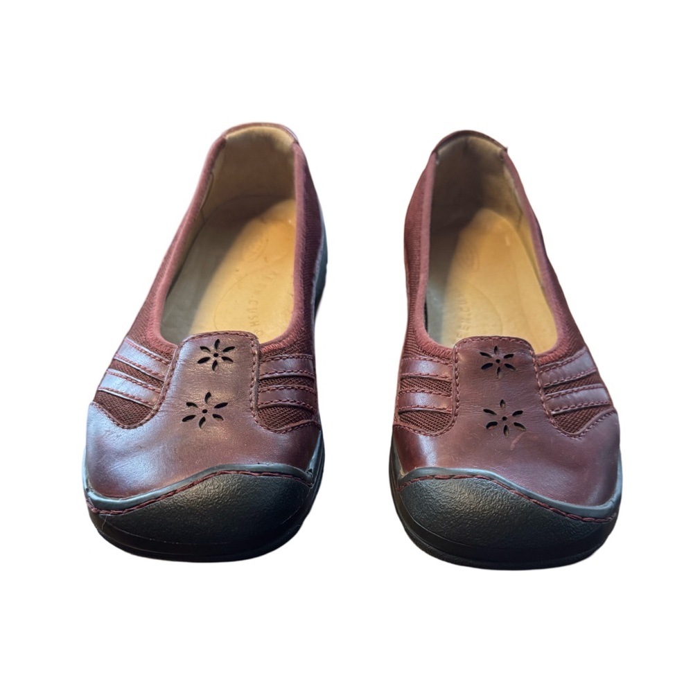 Womens Keen Cush Reddish Brown Leather Slip On Shoes Size 7.5 Style 5491 outdoor